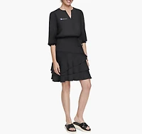Women's Solid Tiered Dress