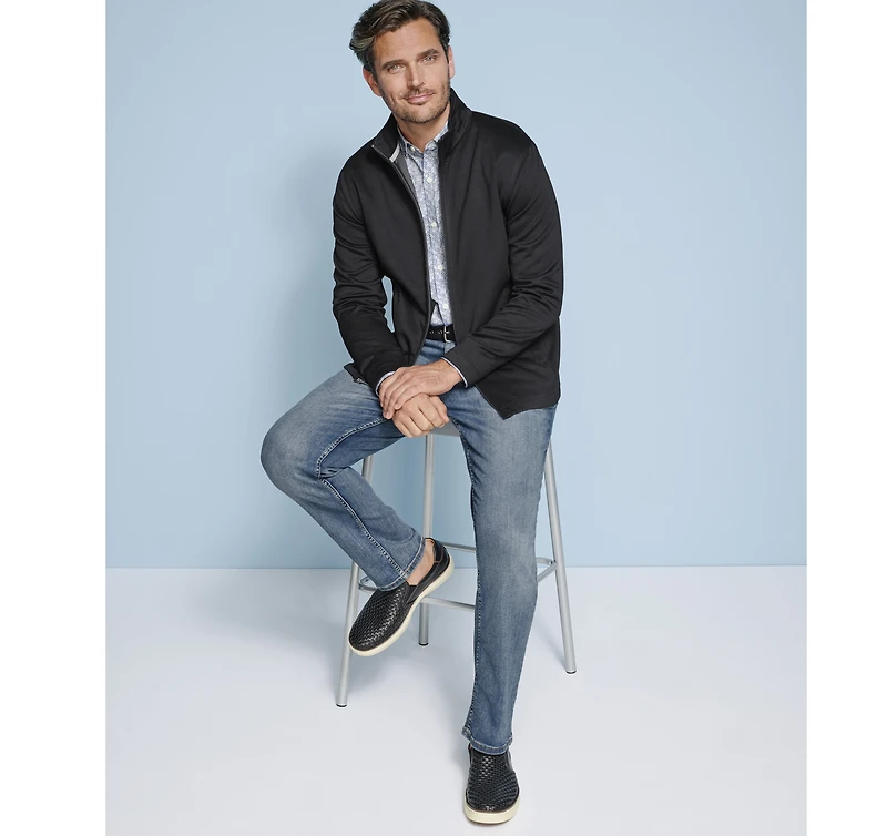 Solid Full-Zip Knit Jacket