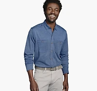 XC Flex® Stretch Indigo Long-Sleeve Shirt