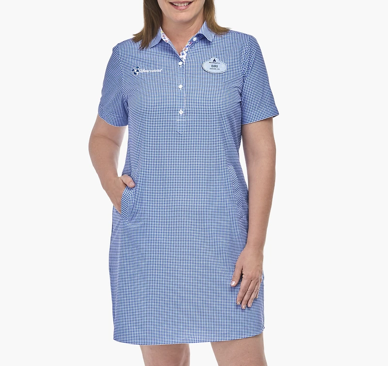 Women's Short Sleeve Popver Gingham Dress