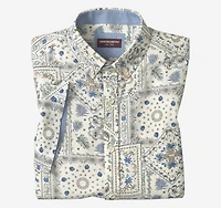 Linen-Blend Short-Sleeve Print Shirt