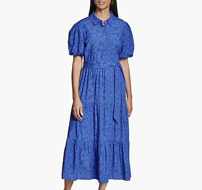 Women's Short Sleeve Tie Waist Dress