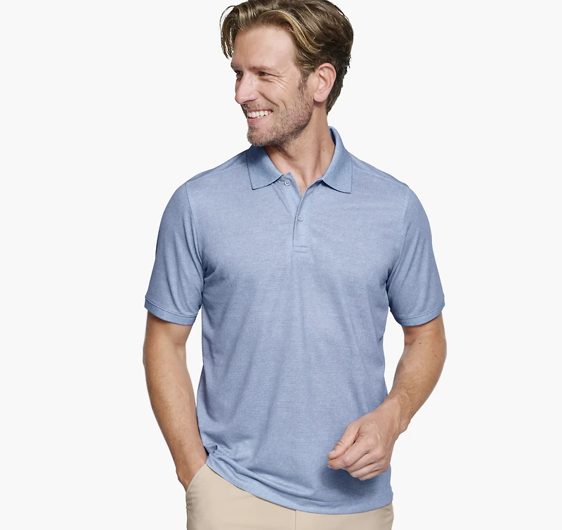 Textured Print Polo