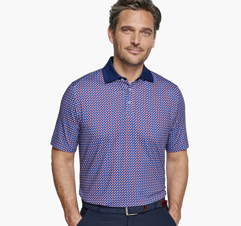 XC4® Performance Solid-Collar Print Polos + Cool Degree™
