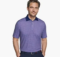 XC4® Performance Solid-Collar Print Polos + Cool Degree™