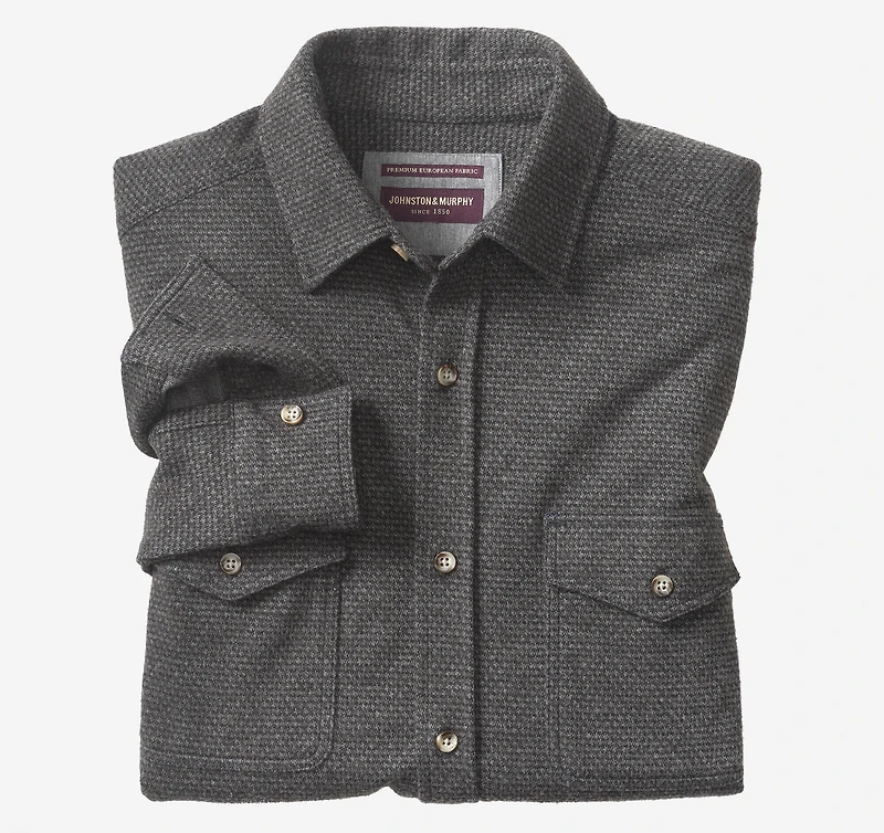 Brushed Button-Front Knit Shirt