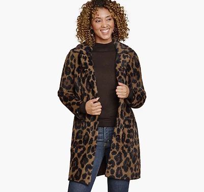 Leopard Eyelash Coatigan