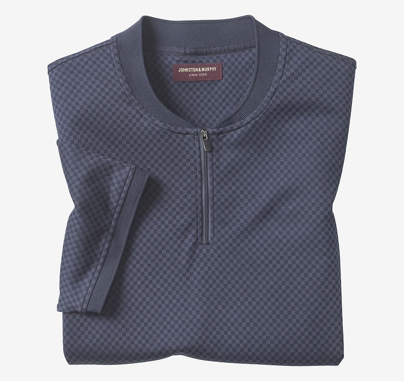 Gavin Zip Jacquard Polo