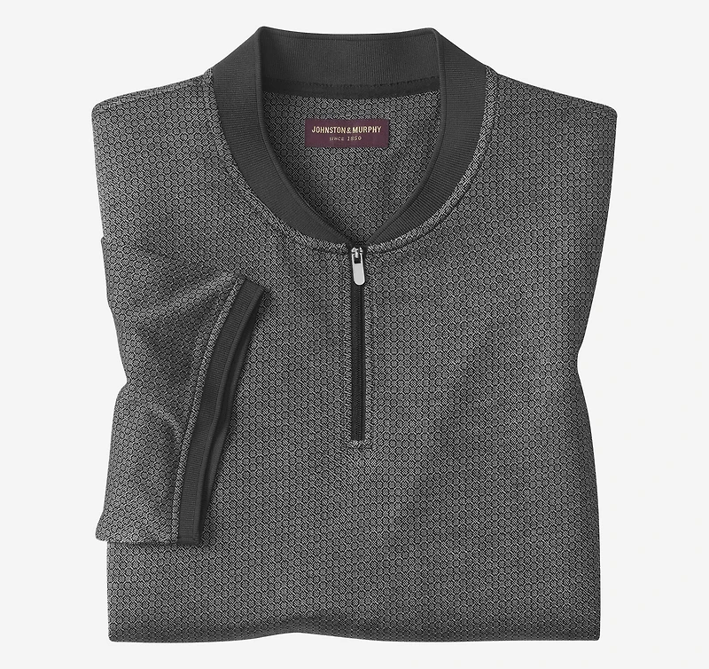 Jacquard Zip Polo