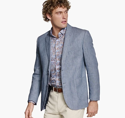 Washed Linen-Blend Blazer