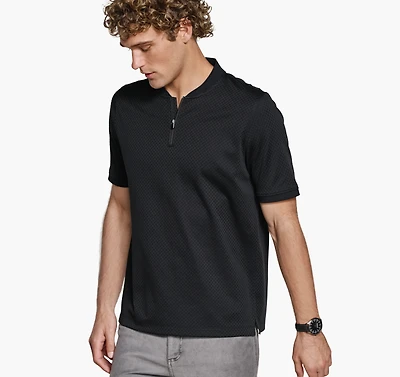 Gavin Zip Jacquard Polo