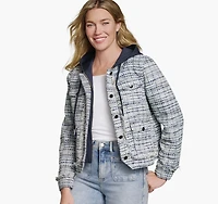 Tweed Jacket with Removable Hooded Bib