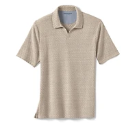 Basketweave V-Neck Polo