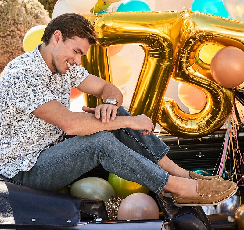 Linen-Blend Short-Sleeve Print Shirt
