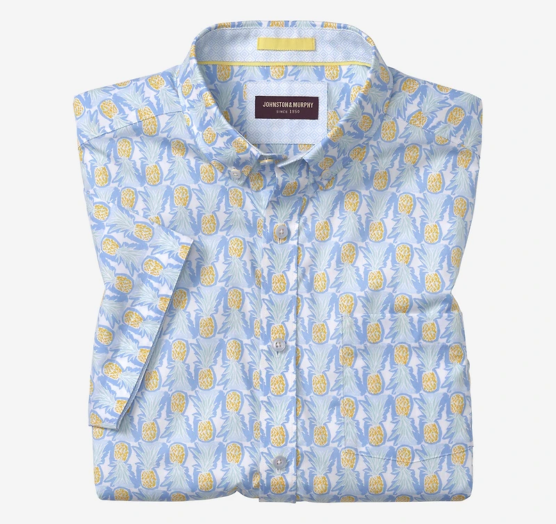 Printed Cotton Short-Sleeve Shirt