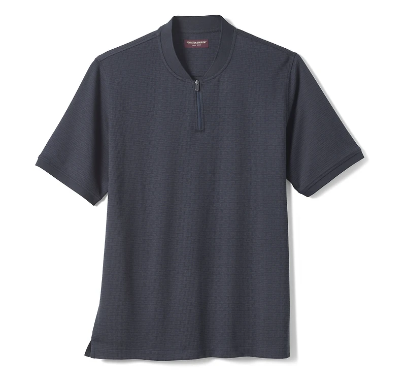 Jacquard Zip Polo