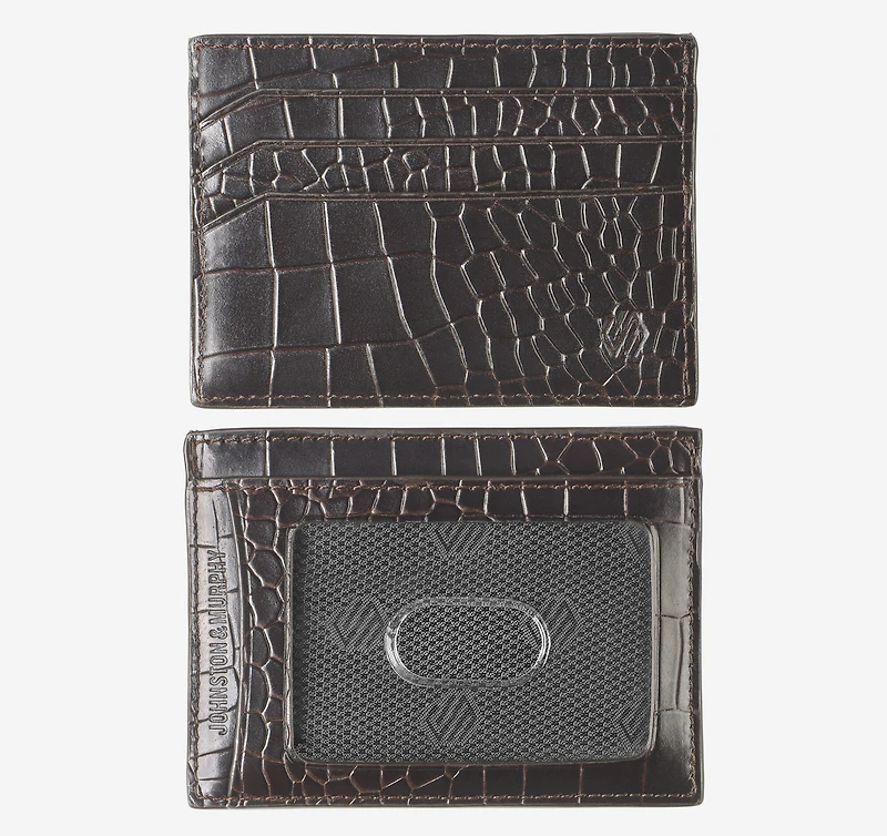 Croc-Embossed Weekender Card Wallet