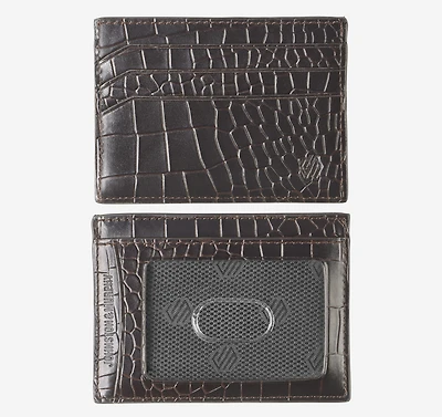 Croc-Embossed Weekender Card Wallet