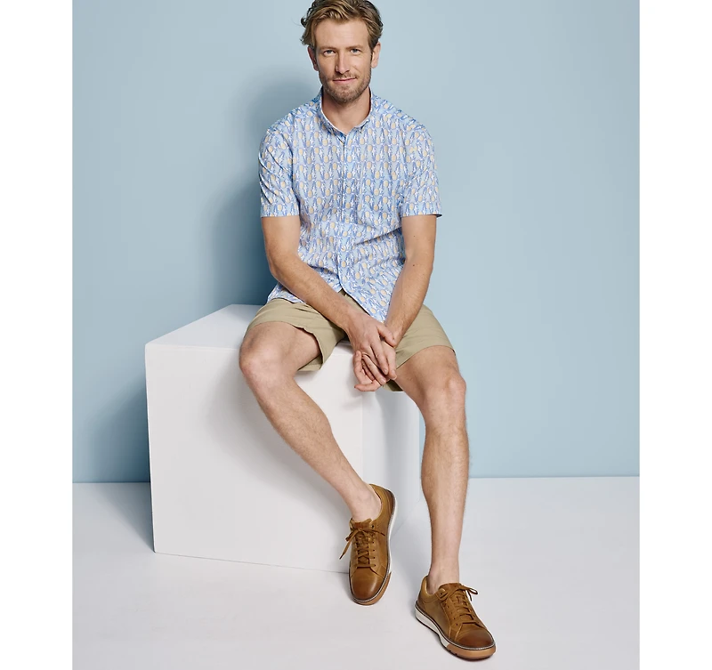 Printed Cotton Short-Sleeve Shirt