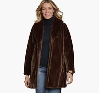 Textured Faux-Fur Coat