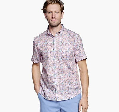 Textured Cotton Short-Sleeve Shirt