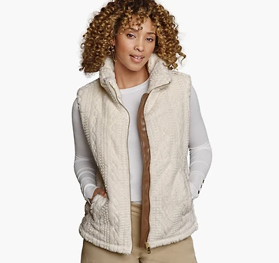Cable Faux-Fur Vest
