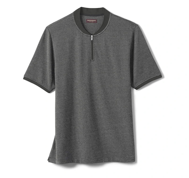 Jacquard Zip Polo