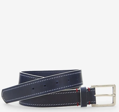 White-Edge Waxed Leather Belt