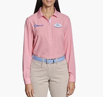 Women's Long Sleeve Popover Gingham Woven Shirt
