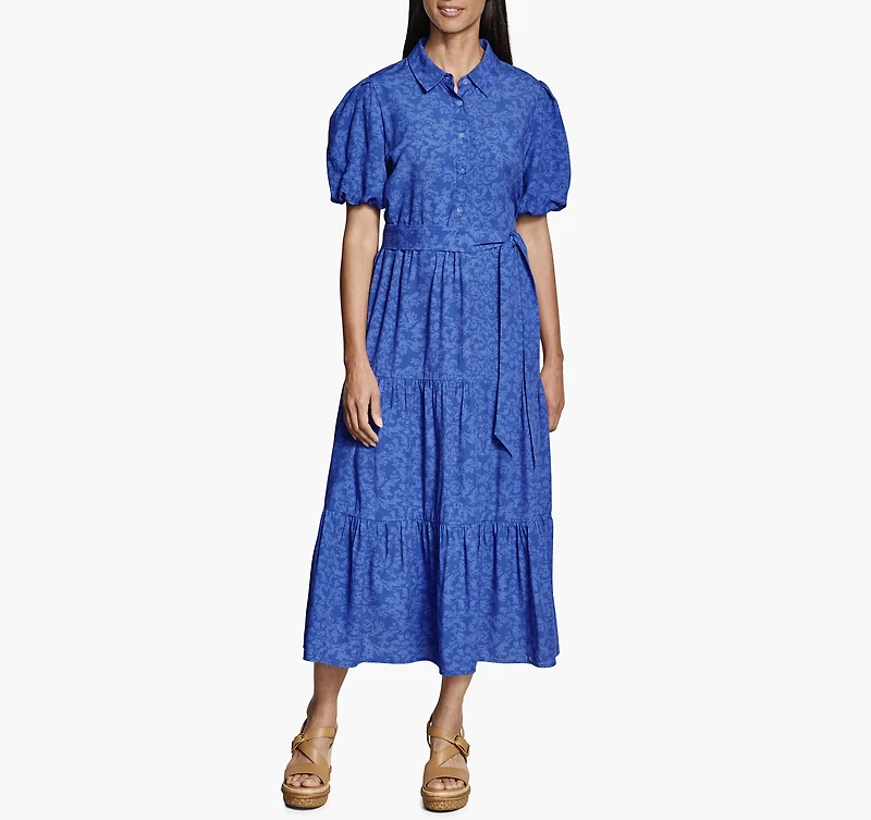 Women's Short Sleeve Tie Waist Dress