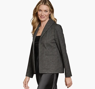 Shawl-Collar Knit Blazer