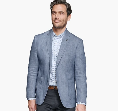 Washed Linen-Blend Blazer