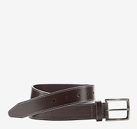 Waxy Gray-Edged Leather Belt