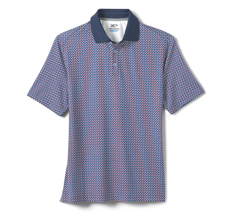 XC4® Performance Solid-Collar Print Polos + Cool Degree™