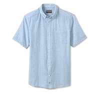 Cotton-Linen Short-Sleeve Print Shirt
