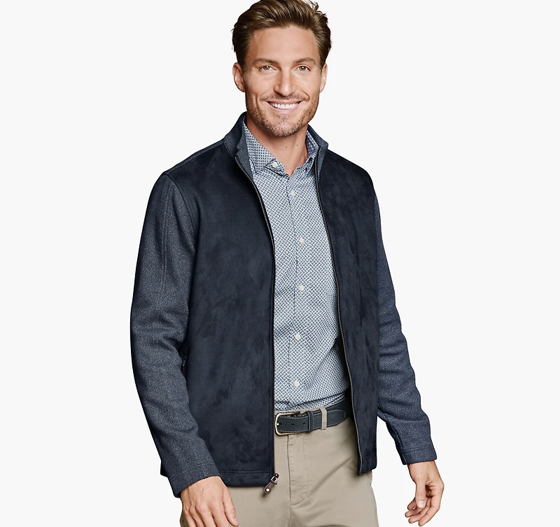 Faux-Suede Full-Zip