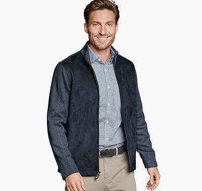Faux-Suede Full-Zip