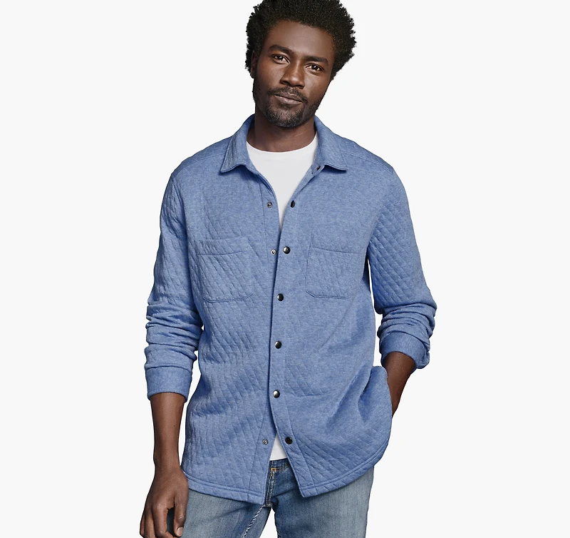 Quilted Snap-Front Knit