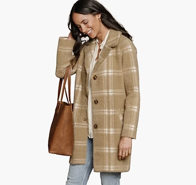 Eyelash Plaid Coatigan
