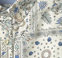 Linen-Blend Short-Sleeve Print Shirt