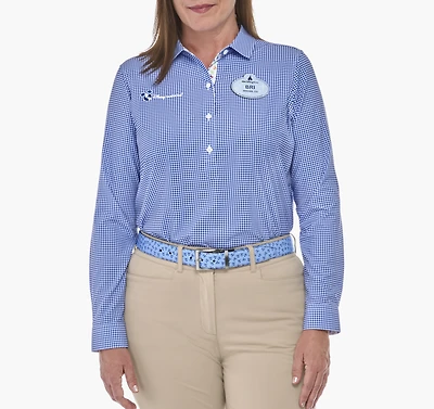 Women's Long Sleeve Popover Gingham Woven Shirt