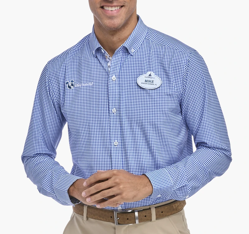 Men's Long Sleeve Button Front Gingham Woven Shirt