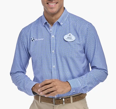 Men's Long Sleeve Button Front Gingham Woven Shirt