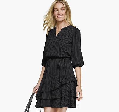 Dobby Tiered Dress