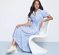 Tie-Waist Print Dress