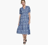 Puff Sleeve Side-Tie Dress