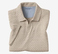 Basketweave V-Neck Polo