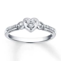 Diamond Promise Ring 1/10 ct tw Round-cut 10K White Gold