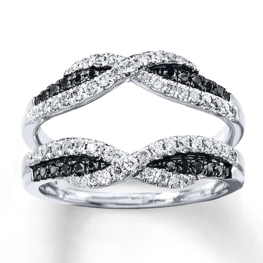 Kay Black & White Diamonds 1/2 ct tw Enhancer Ring 14K White Gold