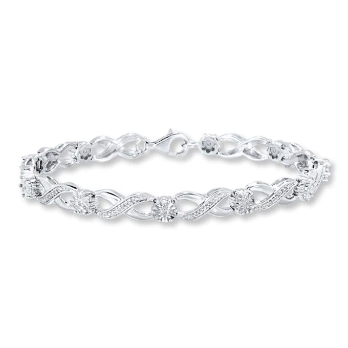 Kay Diamond Bracelet 1/4 carat tw Sterling Silver 7.25"